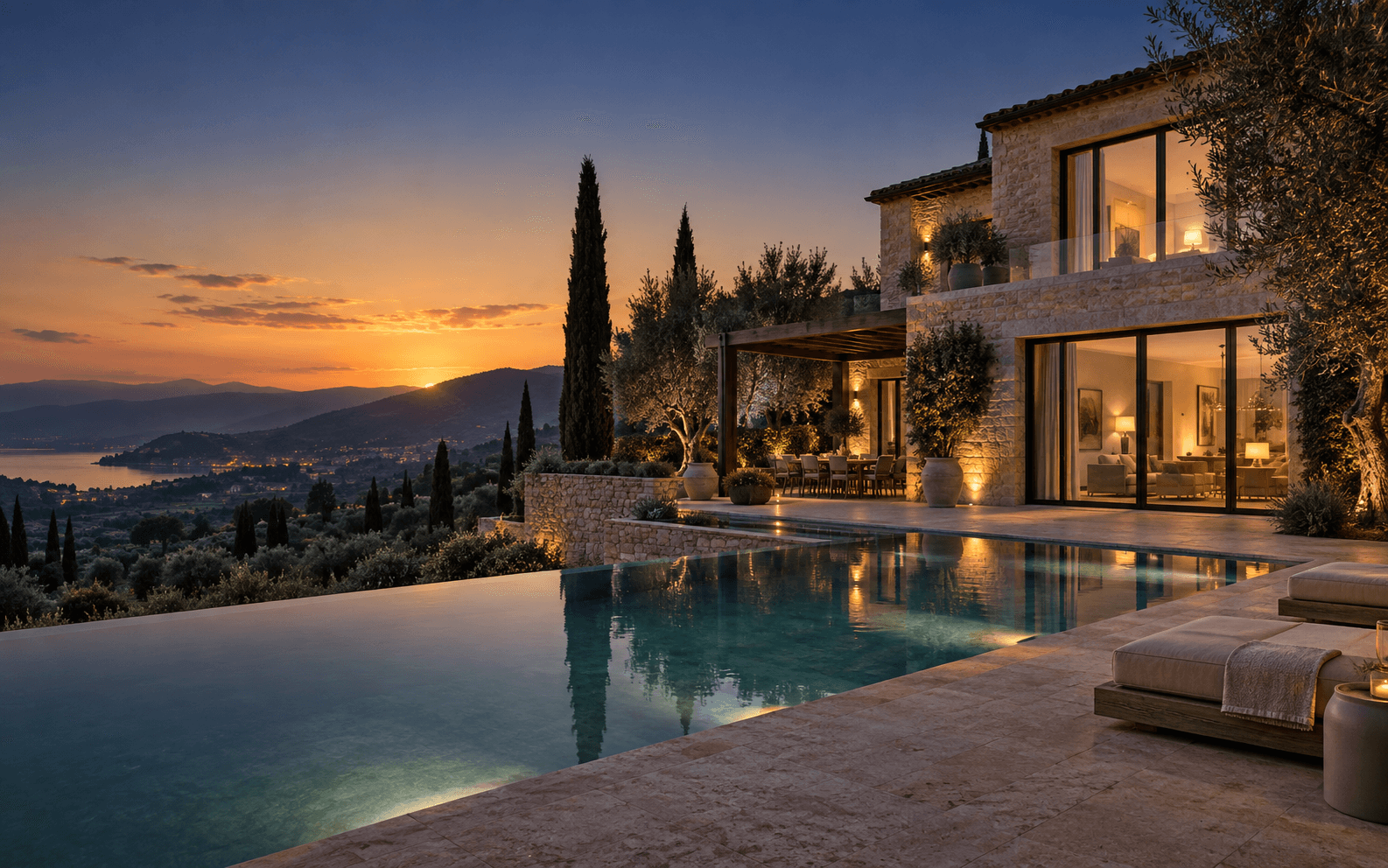Villa italiana con vista panoramica